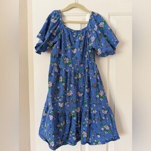 Crewcuts Blue and Purple Floral Kids Dress